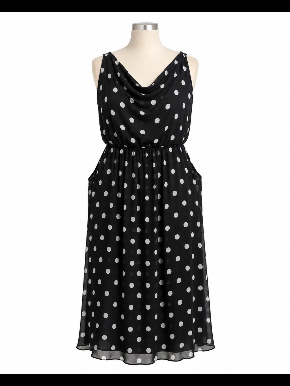 TORRID Black & White Polka Dot Dress with Pockets – Classic Flattering Style